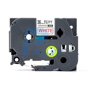 idik 1pk red on white standard laminated label tape compatible for brother p-touch tze-262 tz262 tze262(36mm x 8m)