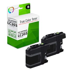 tct compatible ink cartridge replacement for brother lc203 lc203bk black works with brother mfc-j460dw j480dw j485dw j880dw j4620dw j4420dw printers (550 pages) – 2 pack