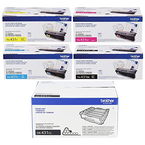 Brother MFC-L8610CDW Toner Cartridge Set (TN431) with Drum Unit (DR431CL)