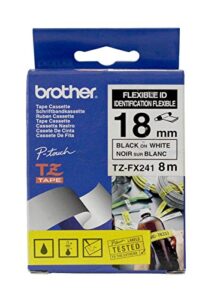 brother international tze-fx241 blk on wht 3 4″ w flexible tz (tze-fx241)