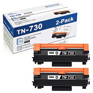 maxcolor 2 pack black tn-730 toner compatible tn730 toner cartridge replacement for brother mfc-l2750dw l2750dwxl hl-l2350dw l2370dwdwxl l2390dw l2395dw dcp-l2550dw printer