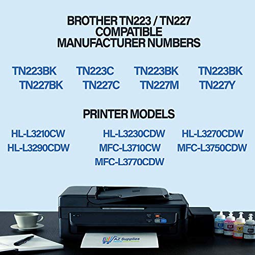 AZ Supplies Compatible Toner Cartridge Replacement Brother TN227K TN227M TN227Y TN227C use in HL-L3210CW-L3230-L3270-L3290CDW MFC-L3710CW-L3750-L3770CDW (2Black, High Yield Cyan Magenta Yellow, 5Pack)