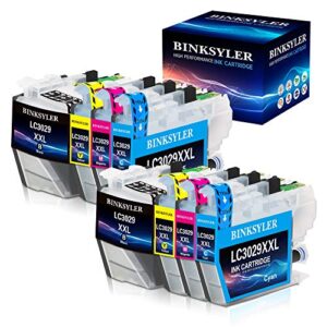 binksyler compatible lc3029 xxl ink cartridges replacement for brother lc3029 lc3029xxl for brother mfc-j5830dw mfc-j6535dw mfc-j5930dw mfc-j6935dw mfc-j5830dwxl mfc-j6535dwxl (2bk,2c,2m,2y) 8-pack