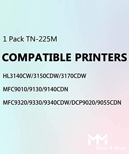 MM MUCH & MORE Compatible Toner Cartridge Replacement for Brother TN-225 TN-225M TN225 TN221 use for HL-3140CW 3150CDW 3170CDW MFC-9130CW DCP-9022CDW Printers (Magenta)