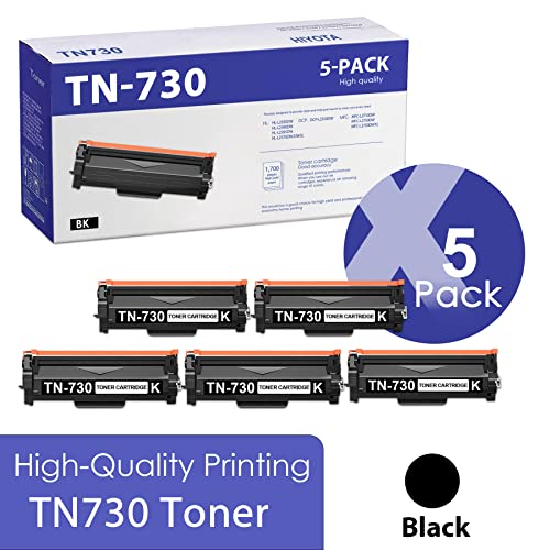 HIYOTA TN-730 TN730 Compatible Black TN730 Toner Cartridge Replacement for Brother DCP-L2550DW MFC-L2710DW L2750DW L2750DWXL HL-L2350DW L2390DW L2395DW L2370DW/DWX Printer (TN-730-5PK)