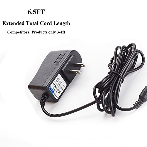 (Extra Long 6.5ft Cable Cord) Ac Dc Adapter for Brother P-Touch PT-D200 PTD200 PT-D200VP PT-D210 Label Maker Replacement (AD-24 AD-24ES AD-20 AD-30 AD-60) Switching Power Supply Cord Charger