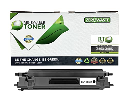 Renewable Toner Compatible Toner Cartridge Replacement for Brother TN115 TN115BK DCP-9040CN 9045CDN MFC-9440CN MFC-9450CDN 9840CDW HL-4040CDN 4040CN 4070CDW (Black)