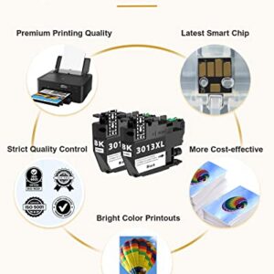 Intactech Compatible Ink Cartridges Replacement for Brother MFC-J491DW LC3013 XL LC3011 Ink Cartridges 2 Black BK High Yield Work with MFC-J491DW MFC-J497DW MFC-J690DW MFC-J895DW Inkjet Printer