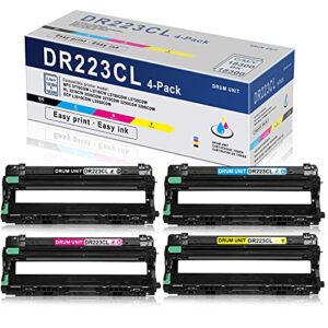 4pk (1bk+1c+1m+1y) high yield drum unit dr223cl dr-223cl compatible replacement for brother mfc 3770cdw l3710cw l3750cdw l3730cdw hl 3230cdw 3270cdw 3230cdn 3290cdw dcp l3510cdw l3550cdw printer