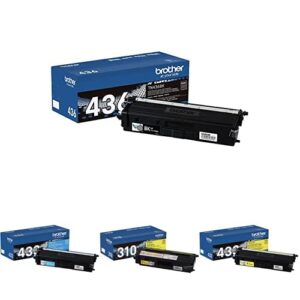 brother tn436bk super high yield and tn433 (c/m/y) high yield toner cartridge set