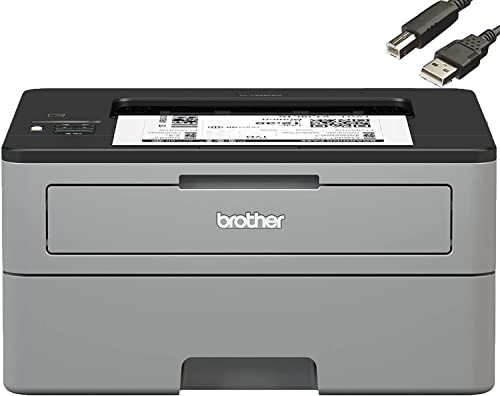 Brother HL-L2350DW Monochrome Compact Laser Printer with Wireless and Duplex Printing + Printer Cable