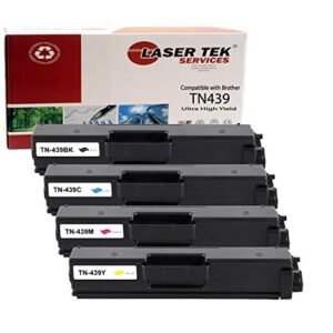 Laser Tek Services Compatible Toner Cartridge Replacement for Ultra High Yield Brother TN-439K TN-439C TN-439M TN-439Y. (Black, Cyan, Magenta, Yellow, 4-Pack)