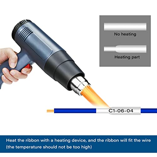 NineLeaf Black on White Heat Shrink Tubes Label Tape Compatible for Brother HSe-211 HSe211 HS211 HS-211 for P-Touch PT-7600 PT-D800W PT-H500 Label Maker - 5.8mm (0.23inch) x 1.5m (4.92ft)