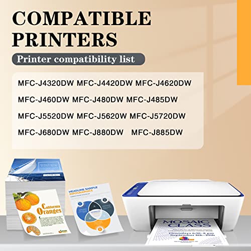 Clorisun Compatible Ink Cartridges Replacement for Brother LC203 LC203XL LC201 LC201XL for Brother MFC-J460DW J480DW J485DW J680DW J880DW J885DW MFC-J4320DW J4420DW J4620DW J5620DW Printer (12-Pack)