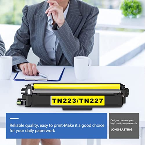 BIGSPCE TN227Y TN-227 High Yield Toner Cartridge Compatible TN 227 Yellow Toner Replacement for Brother TN227 HL-3210CW 3230CDW 3270CDW 3230CDN 3290CDW MFC-L3710CW L3770CDW Printer, 2 Pack