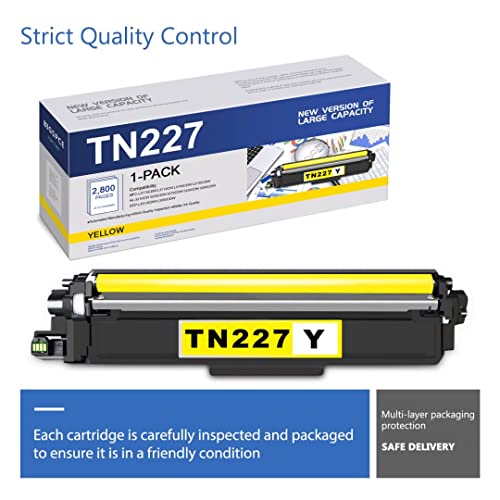 BIGSPCE TN227Y TN-227 High Yield Toner Cartridge Compatible TN 227 Yellow Toner Replacement for Brother TN227 HL-3210CW 3230CDW 3270CDW 3230CDN 3290CDW MFC-L3710CW L3770CDW Printer, 2 Pack