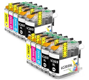 lc203 ink cartridges lc201 compatible with brother lc203xl lc203bk ink cartridges works with mfc-j480dw mfc-j880dw mfc-j4420dw mfc-j680dw mfc-j885dw printer(10 pack), high page yield