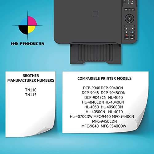 HQ Products Remanufactured Replacement Toner Cartridge Brother TN115 BCYM Set Plus 1xBK for HL-4040CN, 4040CDN, 4070CDW, MFC-9440CN, 9450CDN, 9840CN, 9840CDW, 9842CDW, 9940CN, DCP-9040CN