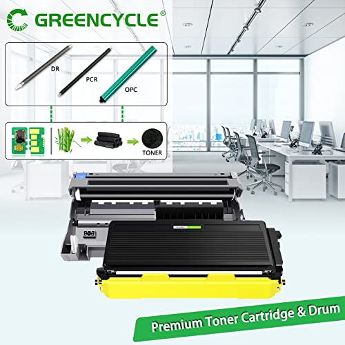 greencycle 1PK Black Toner Cartridge Replacement and 1PK Drum Unit Set Compatible for Brother TN650 TN-650 DR620 DR-620 for DCP-8060 8080 HL-5200 5240 5370dw 5380dn MFC-8470DN 8680DN 8890DW Printer