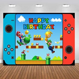 7×5 ft super bros mario birthday party background decoration,mario video game photography vinyl photo background