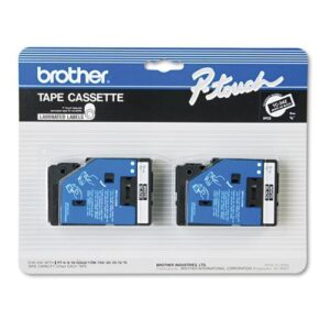 2/pack 3/8″ (9mm) white on black tc tape for brother pt-25, pt25 label maker