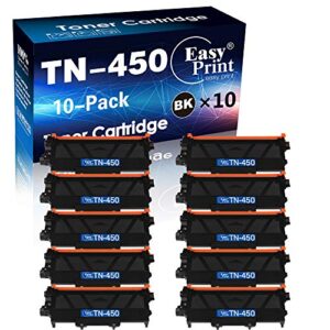 easyprint compatible toner cartridges replacement for tn450 tn 450 420 brother mfc7360n/ 7460dn/ 7860dw/ dcp7060d/ 7065dn hl-2220/2230/ 2240/ 2240d/ 2250/ 2270dw, (10x black)