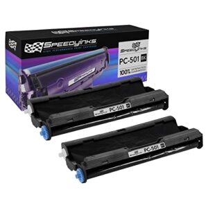 speedy inks compatible fax cartridge replacement for brother pc501 (2 pack)