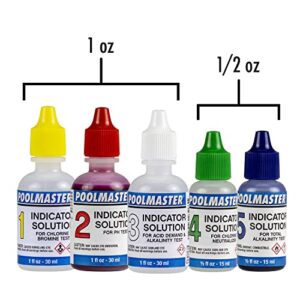 Poolmaster 23227 Replacement Indicator Solutions #1 - #5 For Spa or Swimming Pool Water Testing