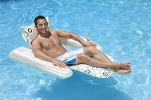 poolmaster swimming pool adjustable floating chaise lounge, rio sun, mod dots