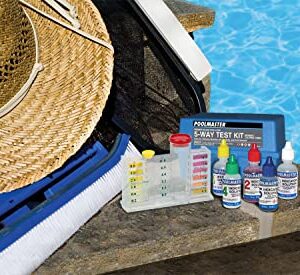 Poolmaster Water Chemistry Case (22270) Premiere Collection 5-Way Swimming Pool & Spa Test Kit, Small, Neutral