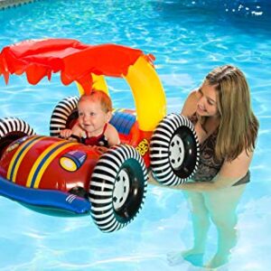 Poolmaster 81549 Learn-to-Swim Swimming Pool Float Baby Rider with Sun Protection, Buggy