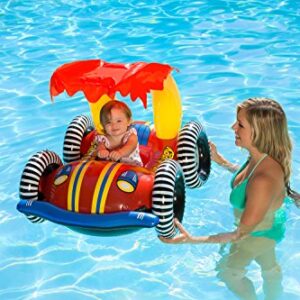 Poolmaster 81549 Learn-to-Swim Swimming Pool Float Baby Rider with Sun Protection, Buggy