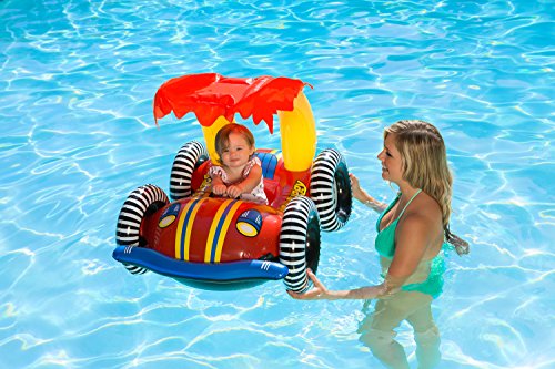 Poolmaster 81549 Learn-to-Swim Swimming Pool Float Baby Rider with Sun Protection, Buggy