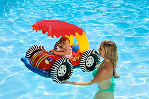 Poolmaster 81549 Learn-to-Swim Swimming Pool Float Baby Rider with Sun Protection, Buggy