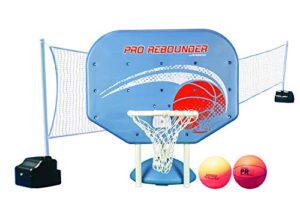 poolmaster pro rebounder swimming pool basketball and volleyball game combo, in-ground pool