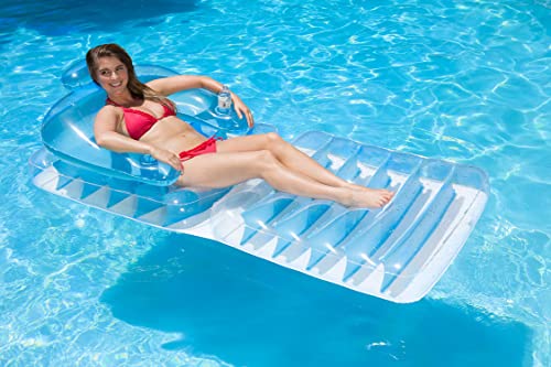 Poolmaster 85678 Poolmaster Swimming Pool Chair N Chaise Lounge Float Blue