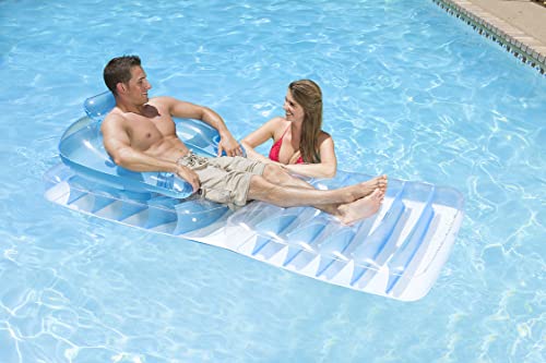 Poolmaster 85678 Poolmaster Swimming Pool Chair N Chaise Lounge Float Blue