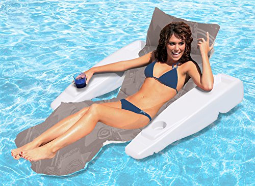 Poolmaster Larson Taupe Adjustable Floating Chaise Lounge