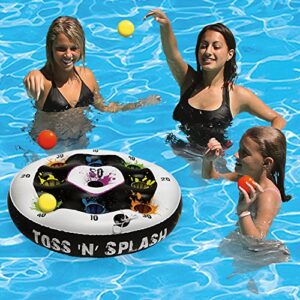 poolmaster toss ‘n’ splash inflatable floating game for swimming pools, lawns, decks
