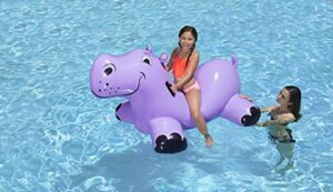 poolmaster swimming pool float rider, hippo, purple