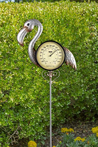 Poolmaster 54580 Outdoor Thermometer Garden Stake, Flamingo, Multi