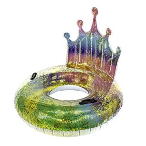 Poolmaster Swimming Pool Float Rainbow Glitter Tiara Tube, Multi Large