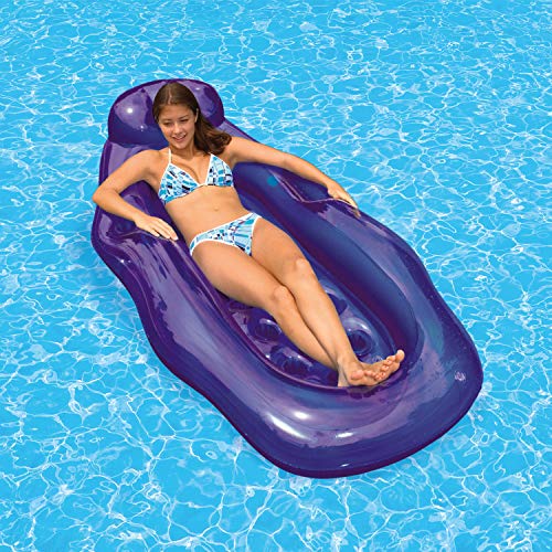 Poolmaster Riviera Inflatable Wet/Dry Sun Swimming Pool Lounge and Swimming Pool Float (Purple)