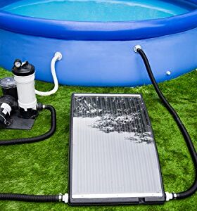 Poolmaster 59026 Heater Slim Line Above-Ground Solar Power Swimming Pool Water Heat, 43” Long x 27” Wide, Black