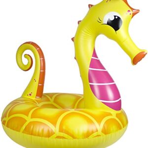 Poolmaster 48-Inch Inflatable Swimming Pool Party Float, Seahorse, Yellow