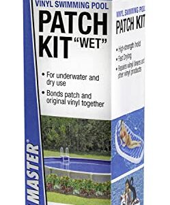 Poolmaster 30279 Wet/Dry Vinyl Liner Pool Patch Repair Kit, 4 Ounce, Blue