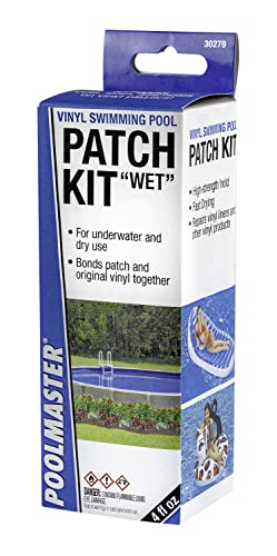 Poolmaster 30279 Wet/Dry Vinyl Liner Pool Patch Repair Kit, 4 Ounce, Blue