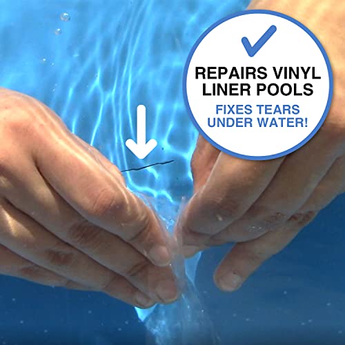 Poolmaster 30279 Wet/Dry Vinyl Liner Pool Patch Repair Kit, 4 Ounce, Blue