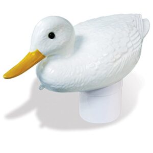 poolmaster adjustable chlorine dispenser for swimming pools and spas, white duck