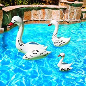 Poolmaster 81411 Floating Swimming Pool Backyard Décor, 3 Pack, Swan Family